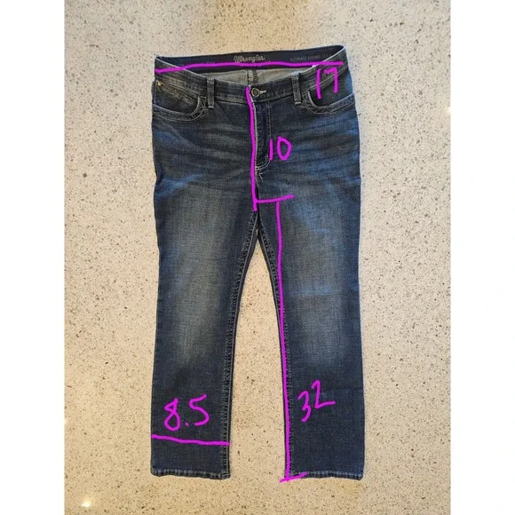 Wrangler Willow Ultimate Riding Jean Women Blue Denim Bootcut Flare Size 15x34 - Picture 3 of 8